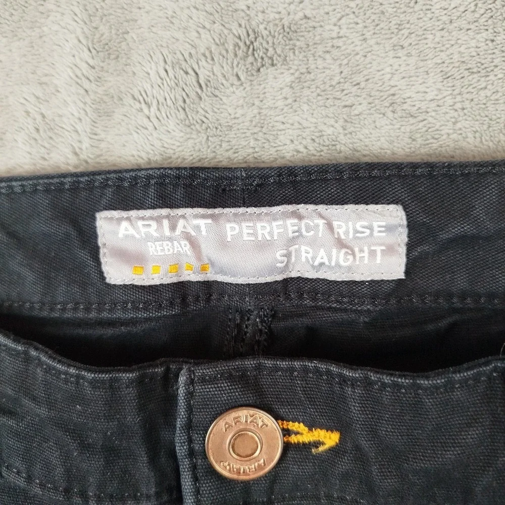 Ariat Rebar Perfect Rise Straight Jeans Mens‎ 33L(35x34) Black Western Workwear